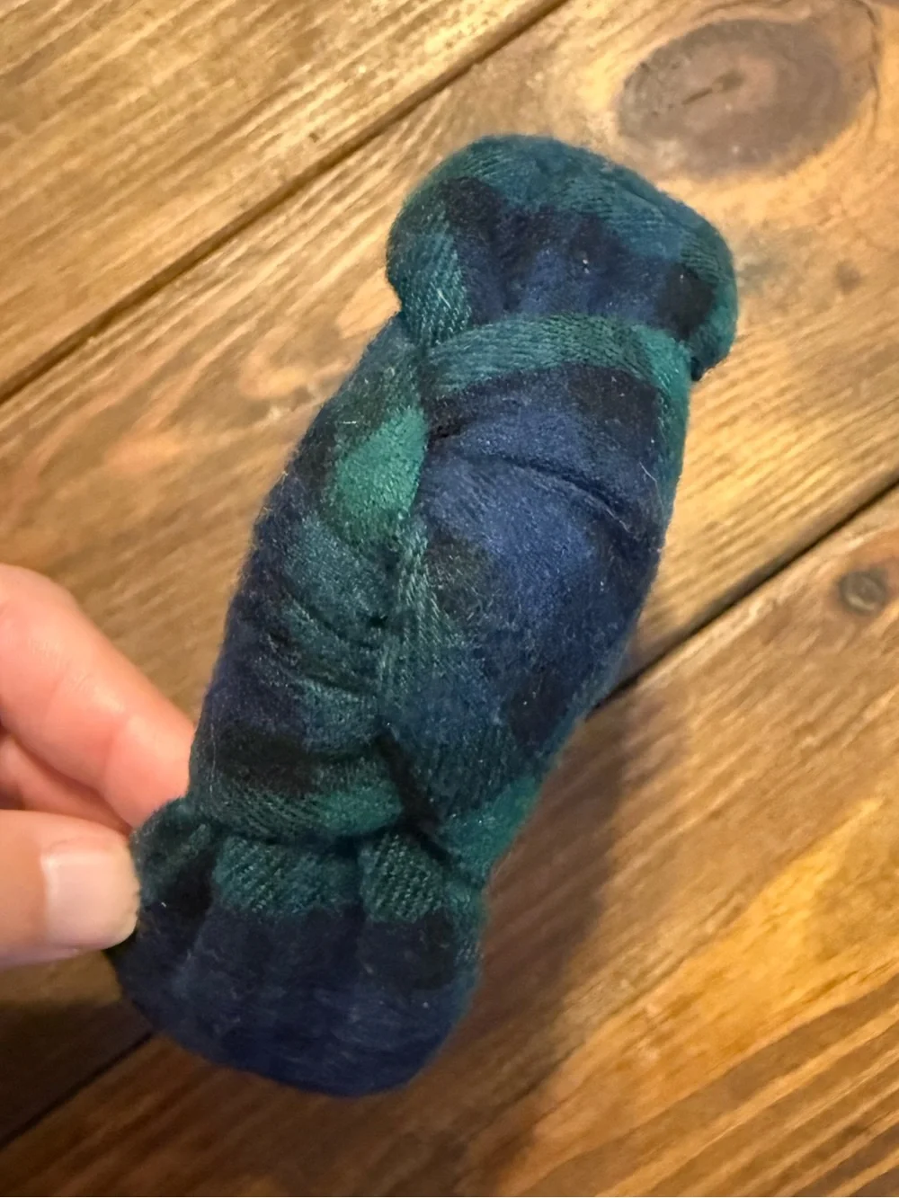 Lele Sadoughi Blue and Green Plaid Wide Headband